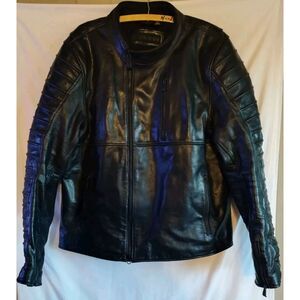 Harley Davidson Mens Ozello Perforated Slim Fit  Leather Jacket Black 98006-20VM